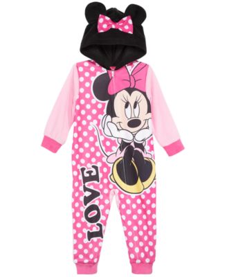 Minnie Mouse - Toddler Girls 1-Pc.  Hooded Pajamas