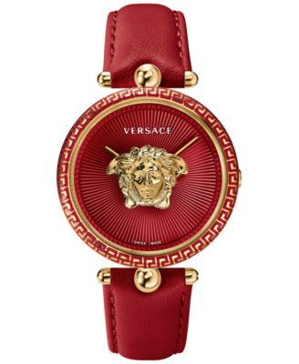 Versace - Women's Swiss Palazzo Empire Red Leather Strap Watch 39mm