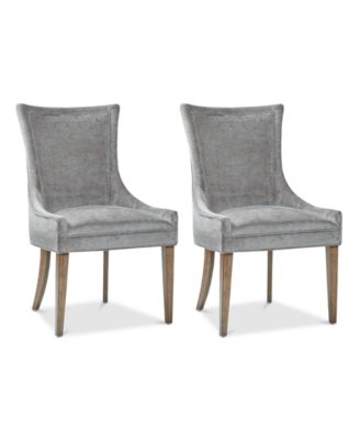 Ultra Traditional Fabric Upholstered Swoop Back Dining Side Chair, Set of 2