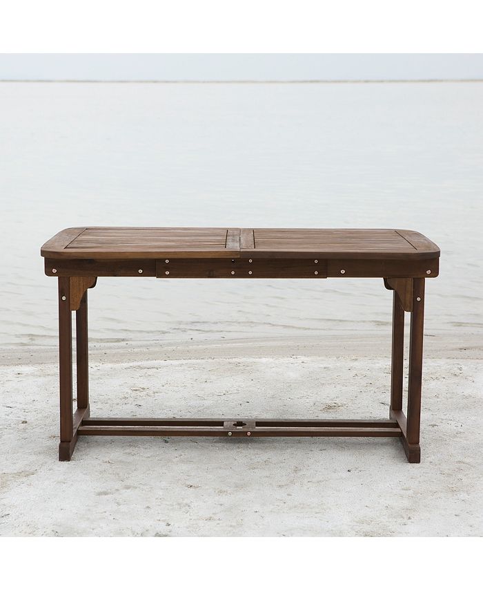 Walker Edison Acacia Wood Patio Butterfly Table Dark Brown Macy's