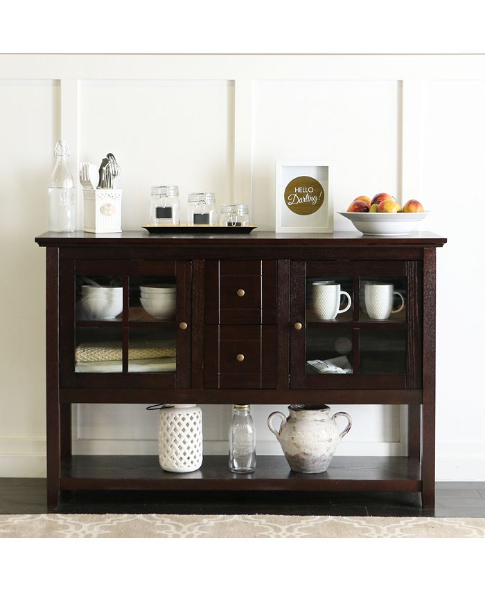 Walker Edison 52" Wood Console Table Buffet TV Stand Espresso Macy's