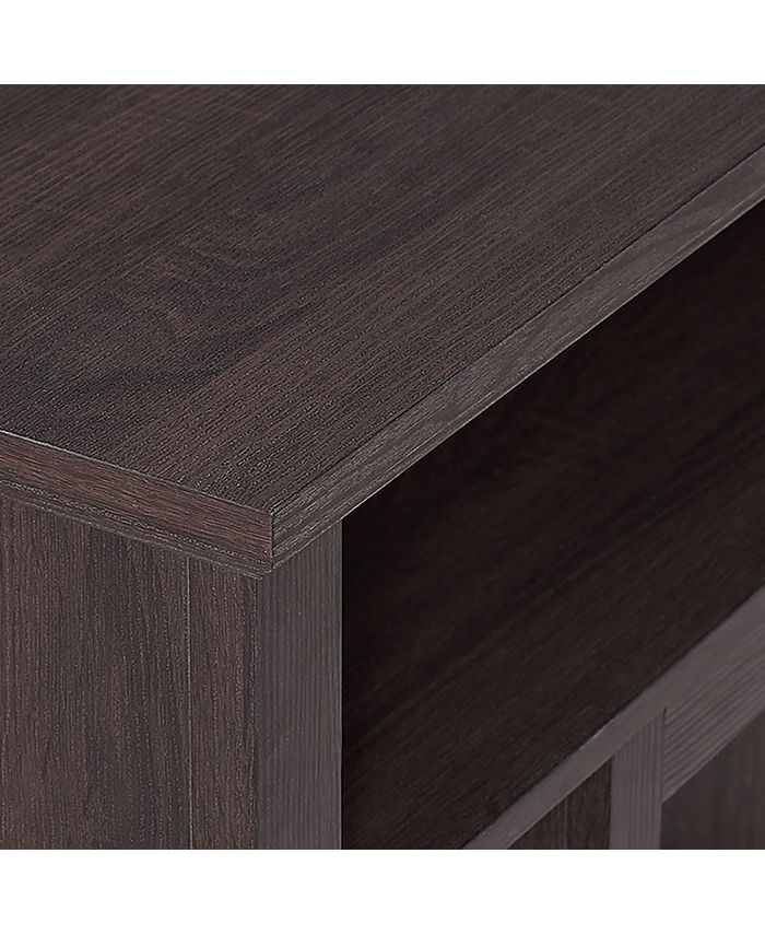 Walker Edison 44" Wood Corner Highboy Fireplace TV Stand Espresso