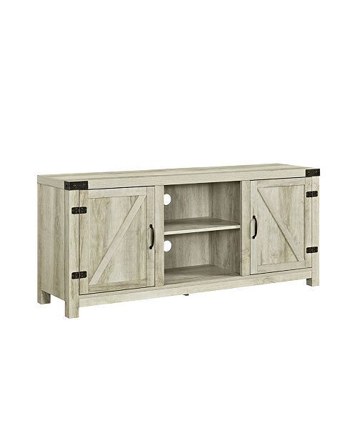 Walker Edison 58 Farmhouse Tv Stand With Barn Door Side Doors Reviews Home Macy S