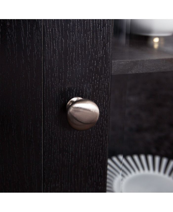 Walker Edison 58" Wood Highboy Fireplace Media TV Stand Console Black