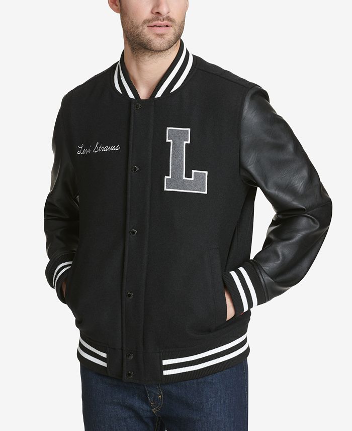 Levi's Mixed Media Varsity Jacket With Logo Macy's
