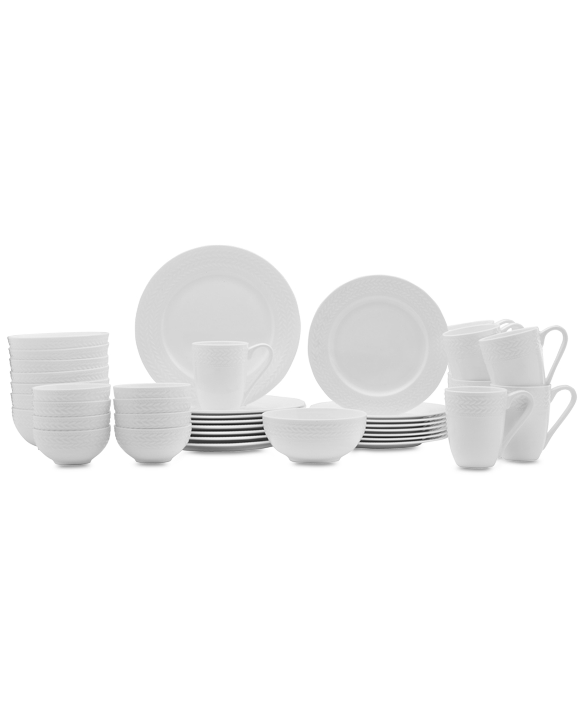 Tate 40-Pc. Dinnerware Set, Service for 8 - White