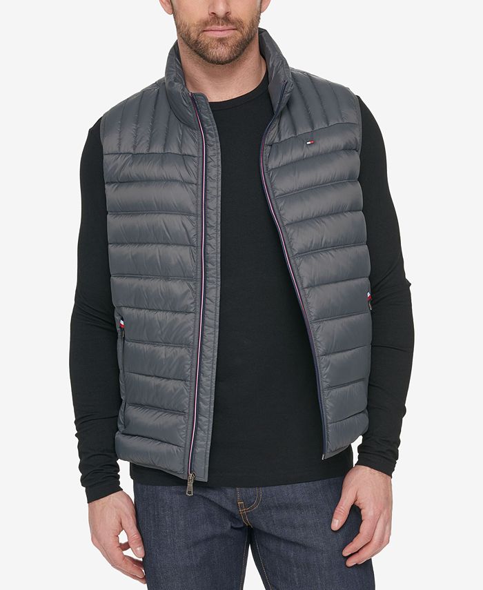 Tommy Hilfiger Packable Quilted Vest Red, Men's Clothing