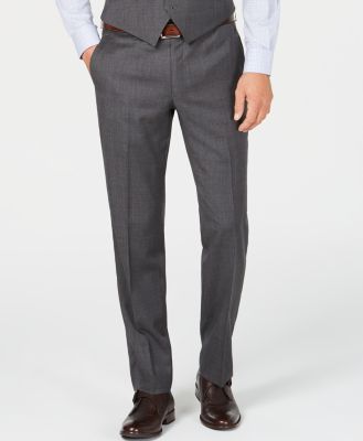 Michael Kors Men's Classic/Regular Fit Natural Stretch Gray Check Vested Wool Suit