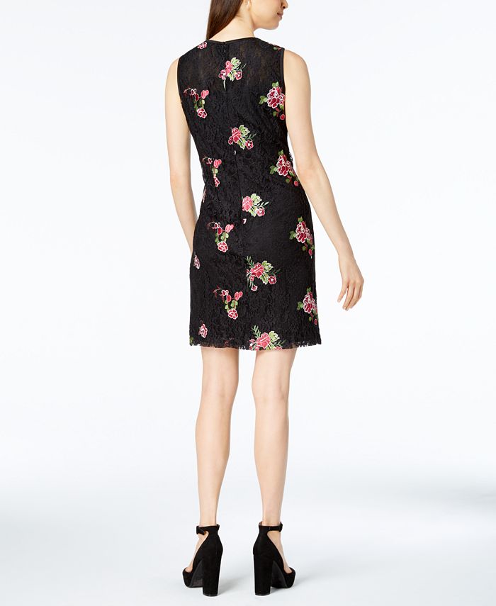 Nine West Floral Embroidered Lace Sheath Dress - Macy's