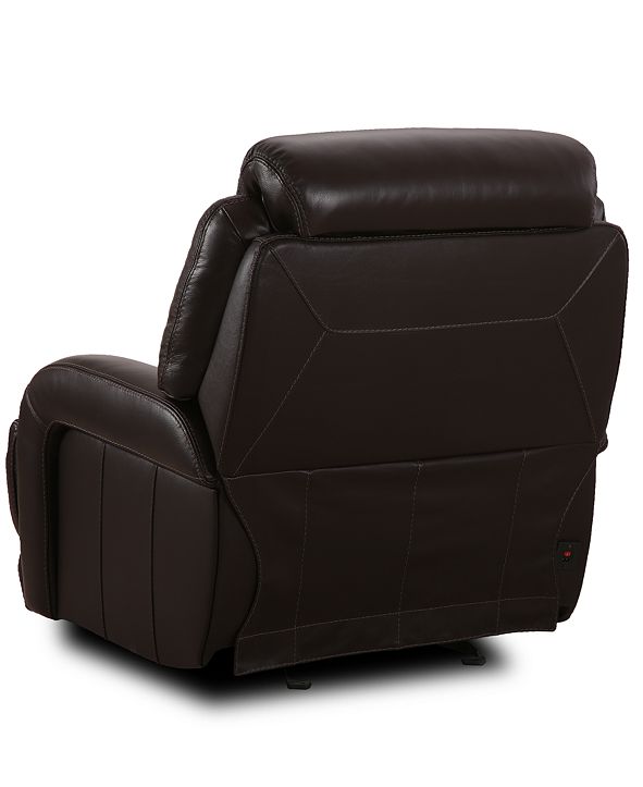 Furniture Daventry Leather Power Glider Recliner with Power Headrest