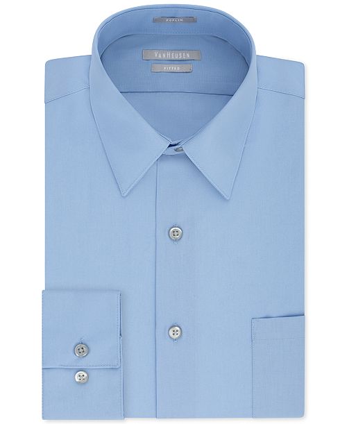 alfani Van Heusen Men's Athletic Fitted Poplin Dress Shirt Men's Fashion & Accessories