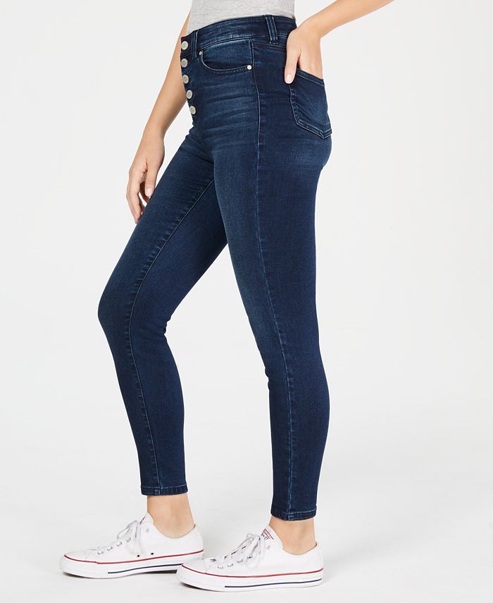 Celebrity Pink Juniors' High-Rise Button Ankle Skinny Jeans - Macy's