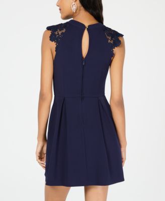 macy's navy blue lace dress