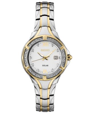 Seiko Women's Solar Diamond Collection Diamond-Accent Two-Tone ...