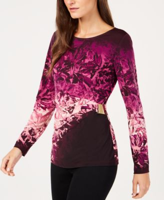 Calvin Klein - Embellished Floral-Print Top
