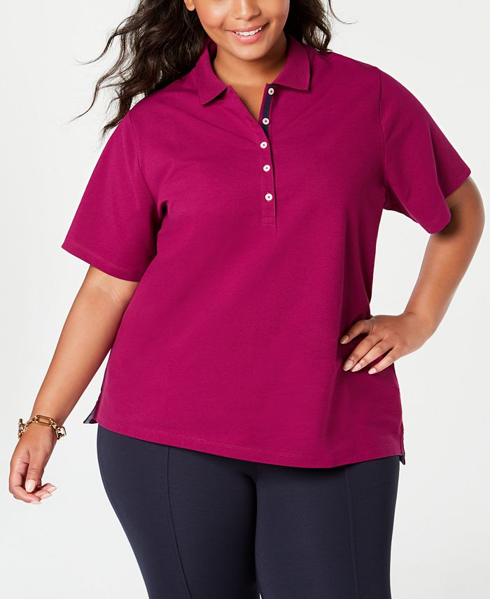 Regular and Plus Size Tommy Hilfiger Womens Short Sleeve Polo