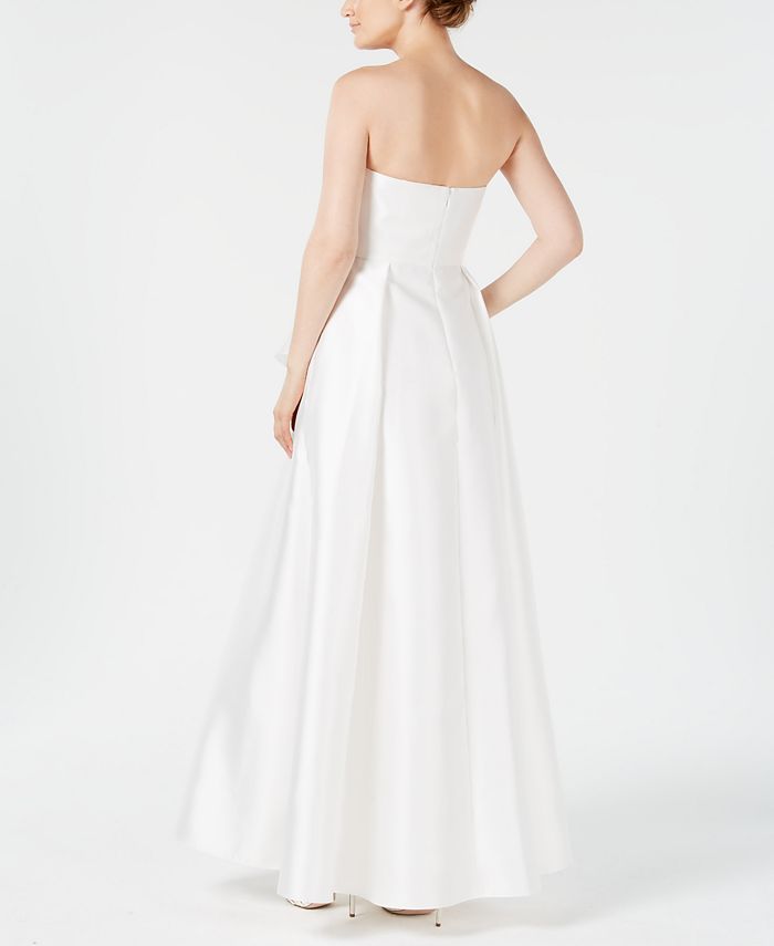 Adrianna Papell Mikado Strapless Bow Gown - Macy's