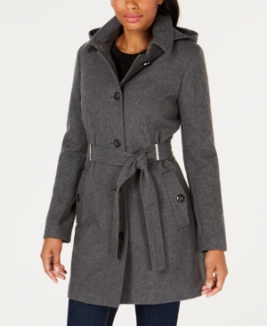 image of Calvin Klein Hooded Belted Coat