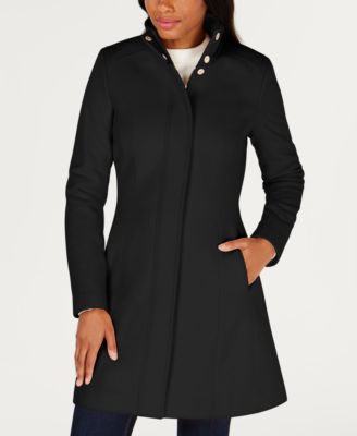 calvin klein petite stand collar walker coat