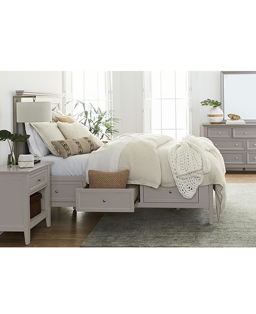 Sanibel Storage Bedroom Furniture 3 Pc Set Queen Bed Nightstand And Dresser Created For Macy S