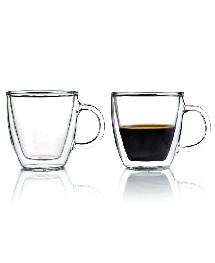 BODUM Bodum Doppio 4052 505 glass espresso cup and saucer set • Jorgensen •Black • New 