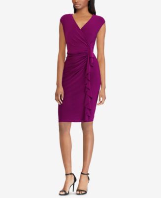 American living satin ruffle sheath clearance dress