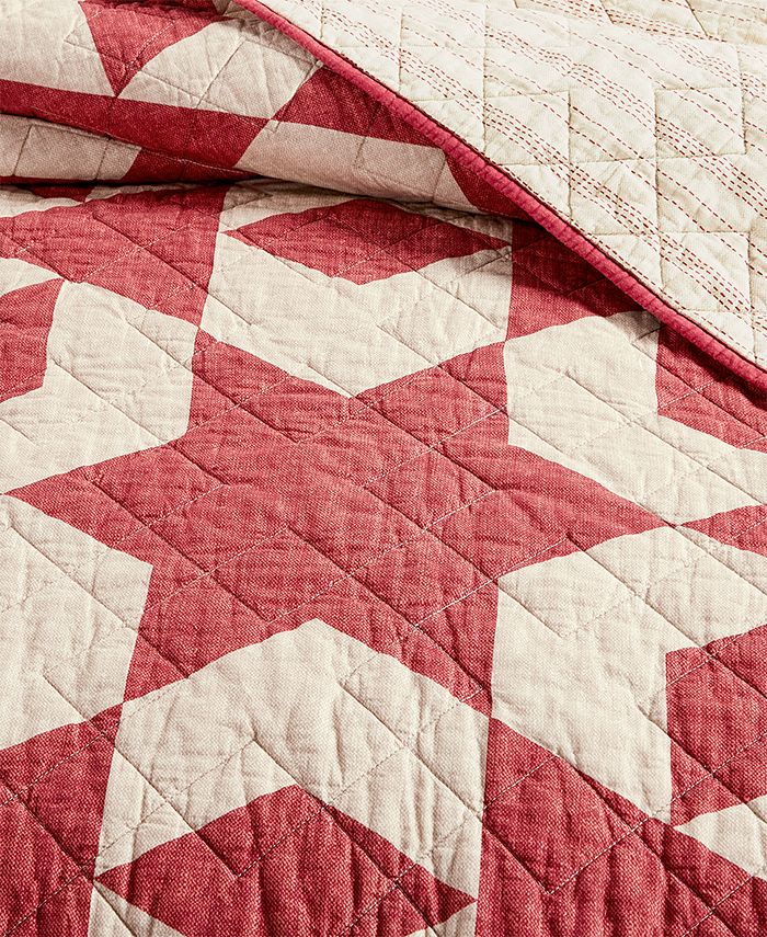 Martha Stewart Collection CLOSEOUT! Geometric Stars Twin Quilt, Created