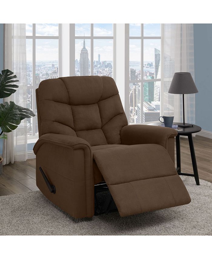 ProLounger Blakeleigh Wall Hugger Dark Brown Microfiber Recliner Macy's