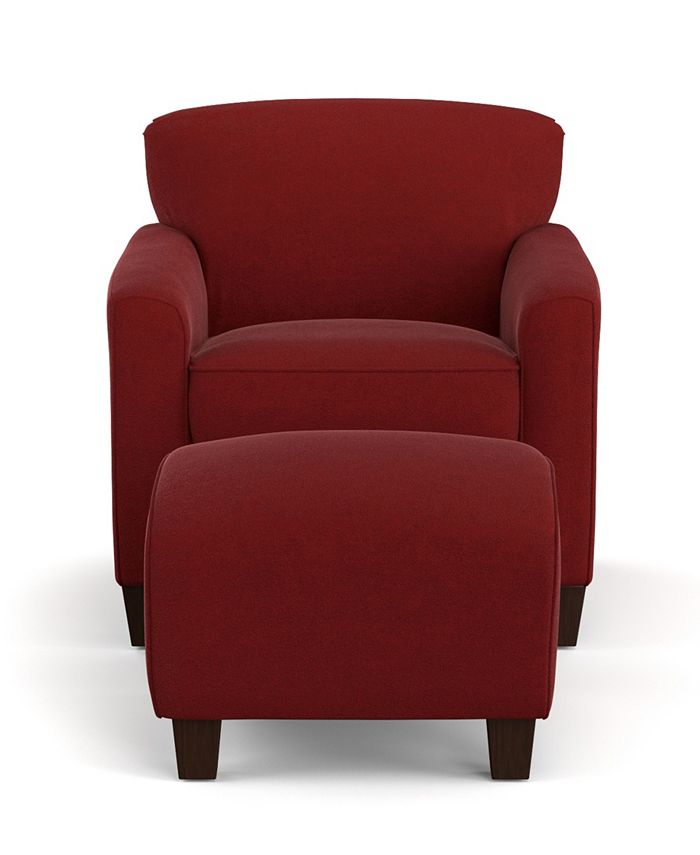 Handy Living Leonardo Arm Chair and Ottoman in Red Microfiber Macy s