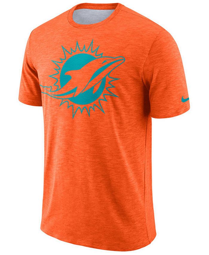 Nike Men's Miami Dolphins Dri-Fit Cotton Slub On-Field T-Shirt ...