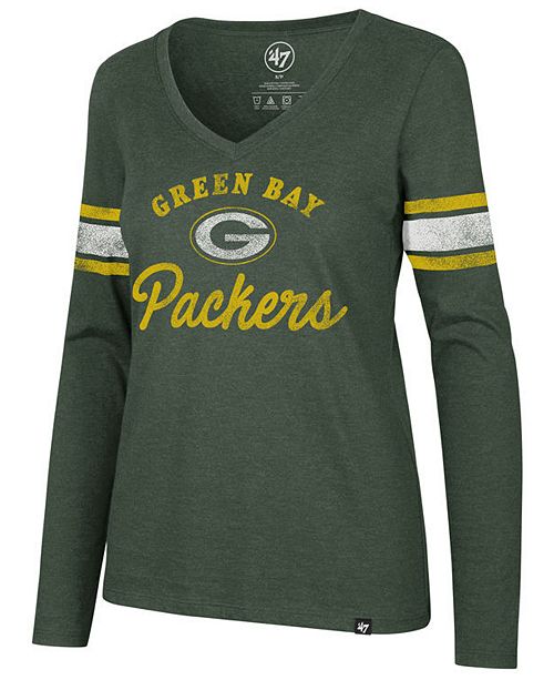 47 Brand Women S Green Bay Packers Spirit Script Long Sleeve T