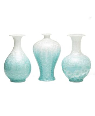 Two's Company - Boracay Set of 3 Mother of Pearl Effect Celadon Vases