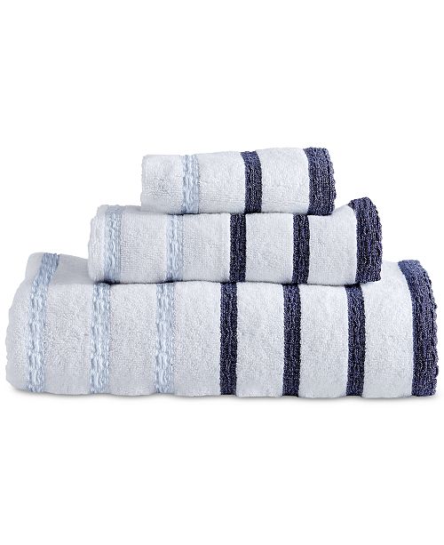 DKNY Parsons Cotton Stripe Hand Towel & Reviews Bath Towels Bed