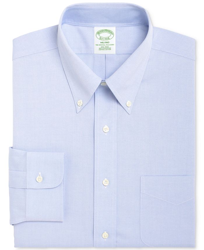 Brooks Brothers - Men's Milano Extra-Slim Fit Non-Iron Pinpoint Solid Dress Shirt