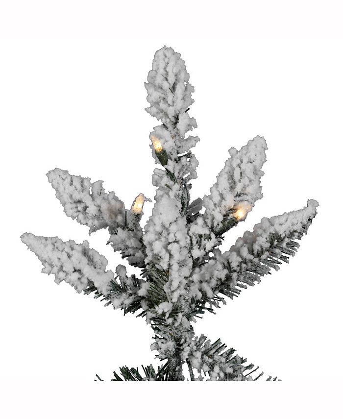Vickerman 7.5' Flocked Utica Fir Artificial Christmas Tree with 850