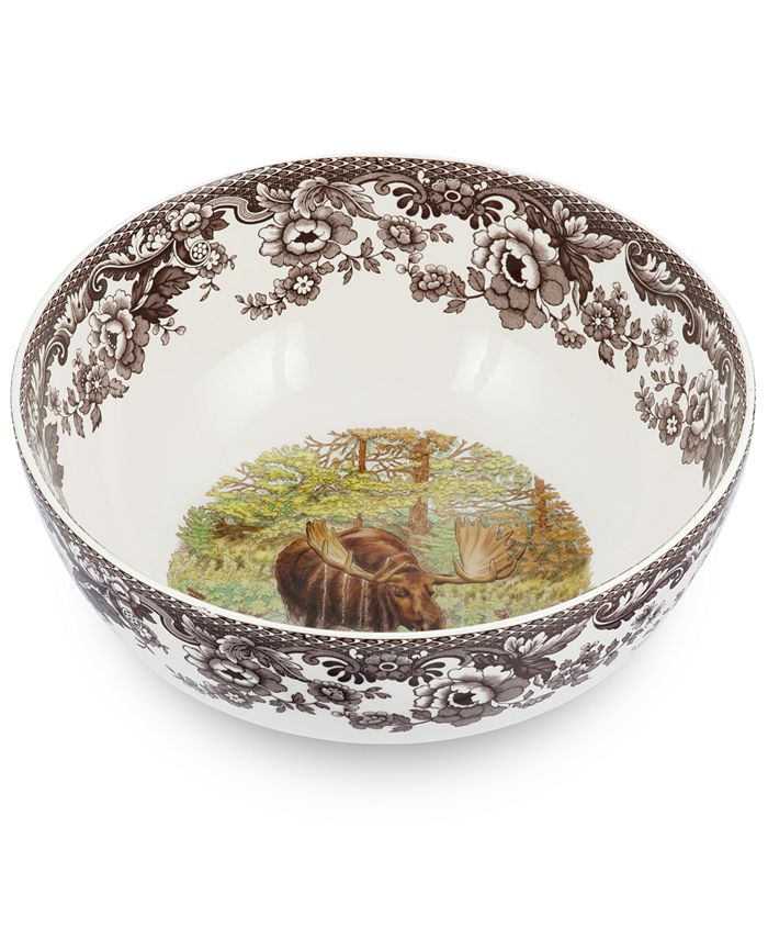 Spode Woodland Moose Round Salad Bowl Macy's