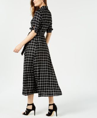 Calvin Klein Plaid Maxi Shirtdress