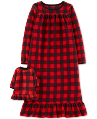 Carter's - Little & Big Girls Plaid Fleece Nightgown & Doll Nightgown