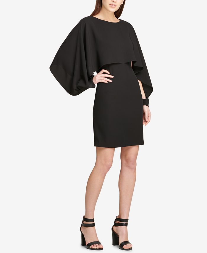 DKNY Chiffon-Cape Sheath Dress, Created for Macy's - Macy's