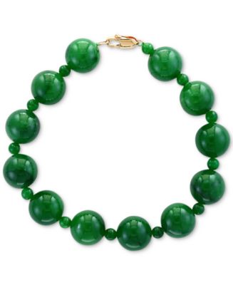  SHAGREEN JADE プレート 2枚セット EFFY® Dyed Green Jade (4 & 10mm) Bracelet - Macy's