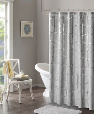 Raina Metallic Printed Shower Curtain, 72" x  72"