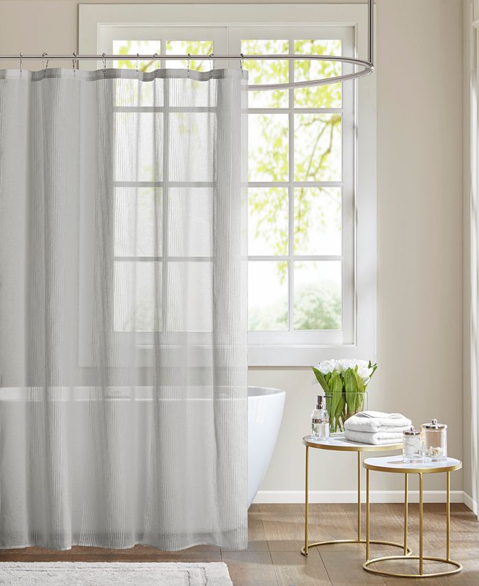 Madison Park Anna 72 X Sheer, Sheer Shower Curtain With Design