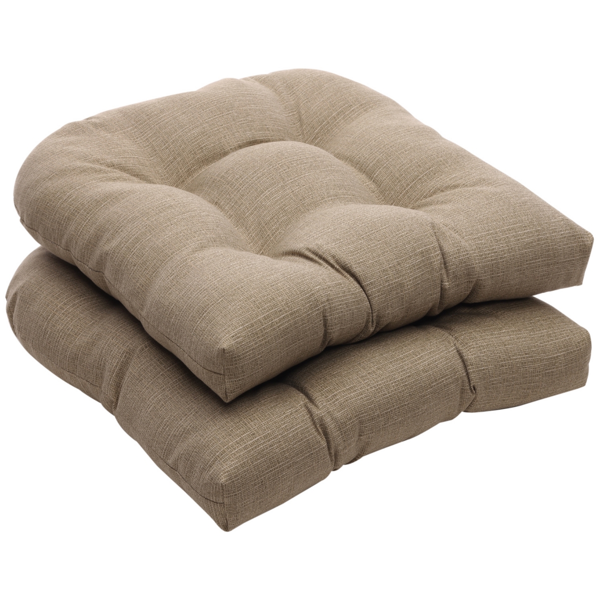 Monti 19" x 19" Outdoor Chair Pad Seat Cushions Set of Two - Tan