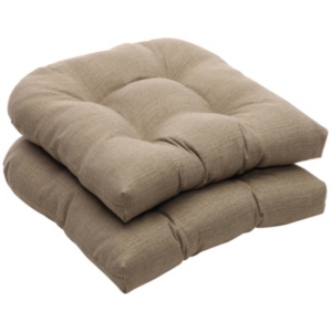 Pillow Perfect Monti 19" X 19" Outdoor Chair Pad Seat Cushions Set Of Two In Tan