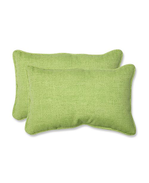 Pillow Perfect Baja Linen Lime Rectangular Throw Pillow, Set of 2