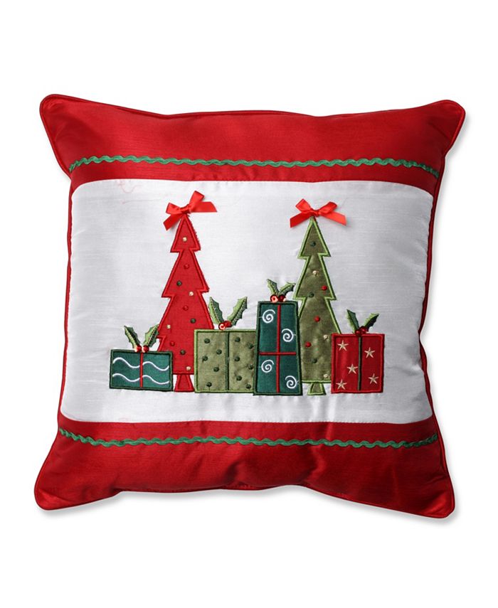 Pillow Perfect Christmas Trees and Presents 16.5" Throw Pillow