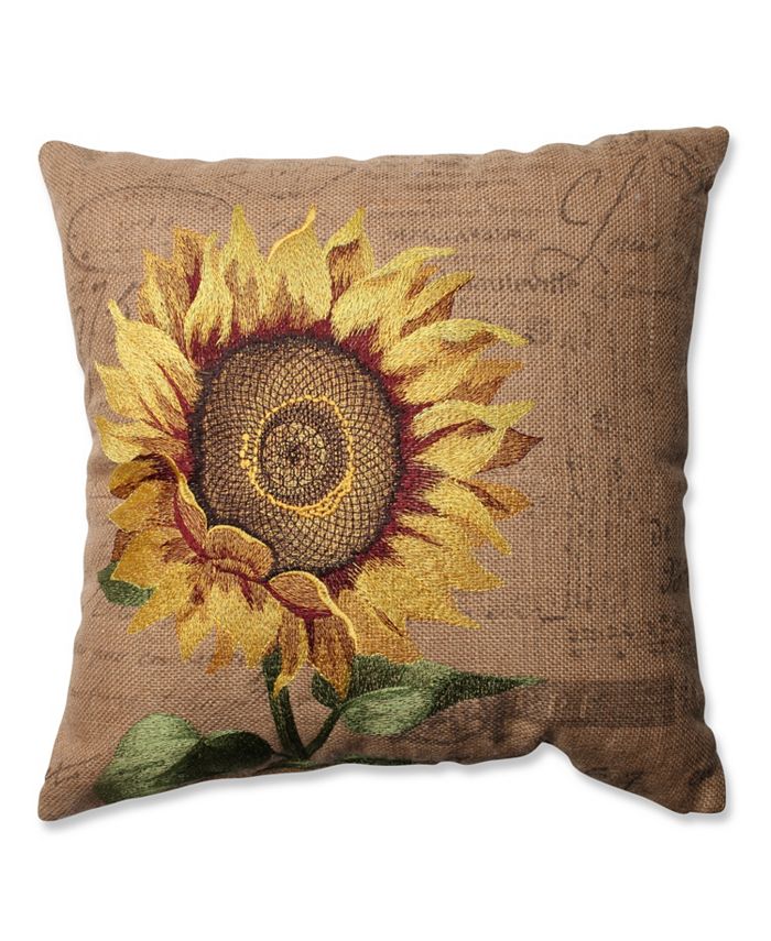 Pillow Perfect - Sunflower Burlap 16.5-inch Throw Pillow