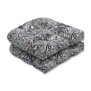 Pillow Perfect Printed 19" X 19" Tufted Outdoor Chair Pad Seat Cushion 2-pack In Driftwood