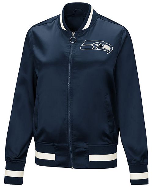 Touch By Alyssa Milano Women S Seattle Seahawks Touch Satin Bomber Jacket Reviews Sports Fan Shop By Lids Women Macy S