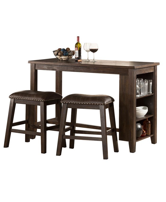 Hillsdale Spencer 3-Piece Counter Height Dining Set with Backless ...